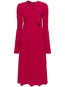 High платье миди с длинными рукавами и завязками, красный