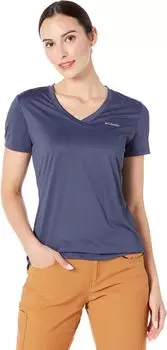 Hike с коротким рукавом и V-образным вырезом Columbia, цвет Nocturnal