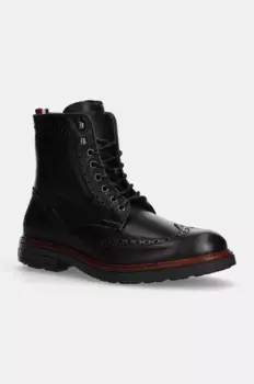 HILFIGER WARM LTH BROGUE BOOT кожаные туфли Tommy Hilfiger, черный