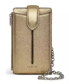 Хиллгейт - Металлическая большая поясная сумка для телефона Radley London, золотой