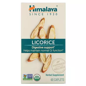 Himalaya, Licorice, органическая поддержка пищеварения, 60 капсул