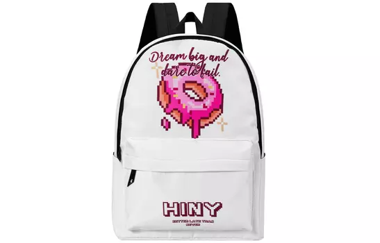 HINY Рюкзак для ноутбука 13 дюймов из полиэстера, обычный, унисекс, белый