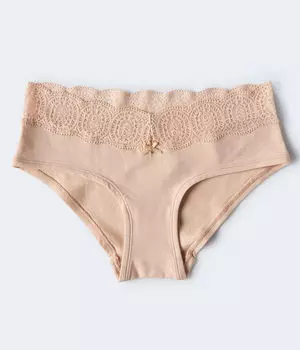 Хипстер с кружевной отделкой Aeropostale, бежевый