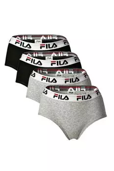 Хипстерское бикини с высокой талией — 4 пары Fila, черный