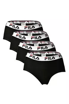 Хипстерское бикини с высокой талией — 4 пары Fila, черный