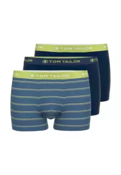 Хипстеры TOM TAILOR (3 шт. в упаковке), с поясом с логотипом, цвет Blau-Mittel-Ringel