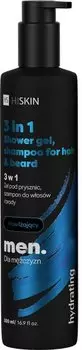 HISKIN Men 3in1 гель для душа, шампунь для волос и бороды Увлажняющий 500 мл