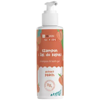 Hiskin шампунь для волос и гель для купания детский персиковый, 280 мл