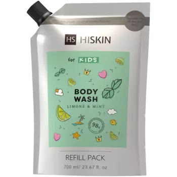 Hiskin сменный гель и лосьон 2в1 для детской ванночки зеленый, 700 мл