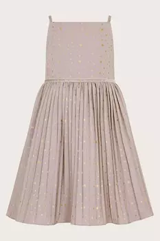 Хизер плиссированное платье Angelina со звездами Monsoon, фиолетовый