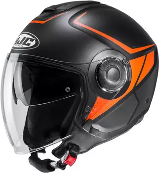 HJC i40 Camet Реактивный шлем, черный/оранжевый
