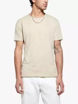 Хлопчатобумажная футболка обычного кроя необработанного кроя SISLEY, бежевый