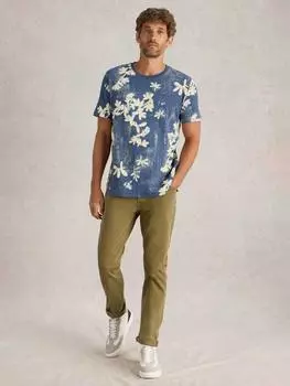 Хлопчатобумажная футболка обычного кроя с цветочным принтом White Stuff, темно-синий/разноцветный