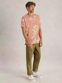 Хлопчатобумажная футболка обычного кроя с цветочным принтом White Stuff, розовый/разноцветный