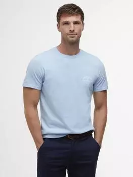 Хлопчатобумажная футболка обычного кроя с коротким рукавом cranmer Barbour, цвет Ocean Sky