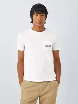 Хлопчатобумажная футболка поло на заказ slim fit с коротким рукавом Ralph Lauren, белый