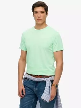 Хлопчатобумажная футболка regular fit с коротким рукавом essential Superdry, цвет Washed Green Ash