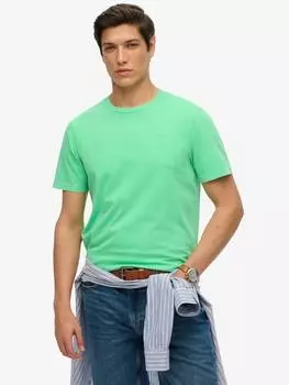 Хлопчатобумажная футболка regular fit с коротким рукавом essential Superdry, цвет Washed Dry Fluro