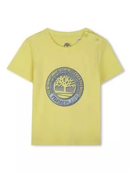 Хлопчатобумажная футболка с детским логотипом Timberland, цвет Straw Yellow