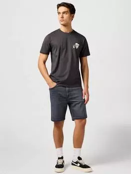 Хлопчатобумажная футболка с графическим рисунком обычного покроя с коротким рукавом Wrangler, цвет Faded Black