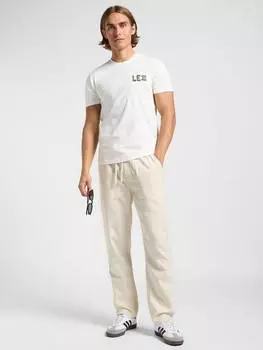 Хлопчатобумажная футболка с графическим рисунком обычного покроя с коротким рукавом Lee, экрю