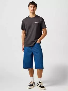 Хлопчатобумажная футболка с графическим рисунком обычного покроя с коротким рукавом Wrangler, черный