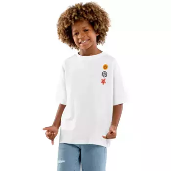 Хлопчатобумажная футболка с коротким рукавом для мальчика Joy Siroko, белый