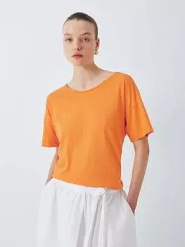 Хлопчатобумажная футболка с коротким рукавом slub John Lewis, оранжевый