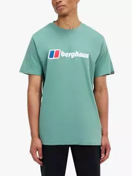 Хлопчатобумажная футболка с круглым вырезом и логотипом Berghaus, цвет Light Terrain