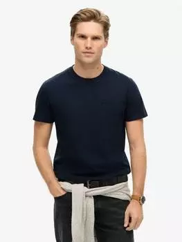 Хлопчатобумажная футболка с логотипом essential Superdry, цвет Eclipse Navy
