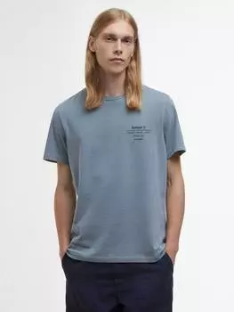 Хлопчатобумажная футболка с логотипом hickling regular fit с коротким рукавом и логотипом Barbour, цвет Washed Gunmetal