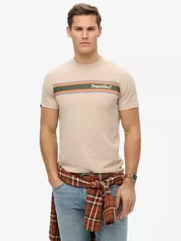 Хлопчатобумажная футболка с логотипом regular fit с коротким рукавом Superdry, цвет Lavin Beige Marl