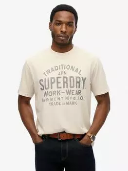 Хлопчатобумажная футболка с логотипом regular fit с коротким рукавом Superdry, цвет Oat Cream Marl