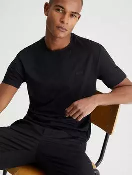 Хлопчатобумажная футболка с микро-логотипом Calvin Klein, черный