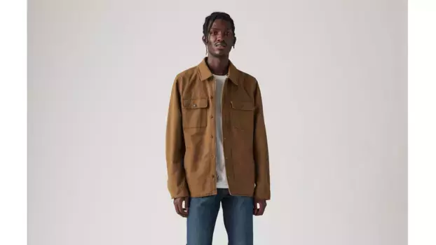 Хлопчатобумажная куртка-рубашка Levi's, цвет Worker Brown - Brown