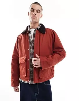 Хлопчатобумажная плотницкая куртка с карманами цвета ржавчины Jack & Jones