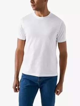 Хлопчатобумажная повседневная футболка обычного покроя с коротким рукавом Eton, белый