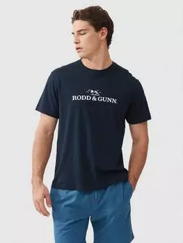 Хлопчатобумажная приталенная футболка с логотипом Rodd & Gunn, цвет Midnight