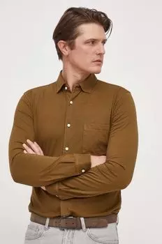 Хлопчатобумажная рубашка Boss Orange, зеленый