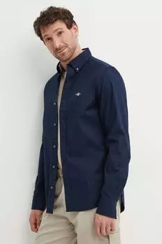 Хлопчатобумажная рубашка Gant, темно-синий