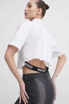 Хлопчатобумажная рубашка Hugo, белый