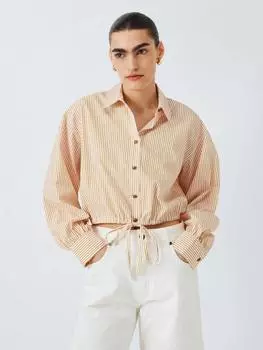 Хлопчатобумажная рубашка из поплина в полоску от джорджи rag & bone, цвет Orange/White