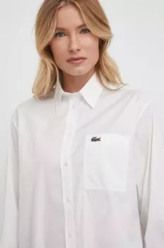 Хлопчатобумажная рубашка Lacoste, белый