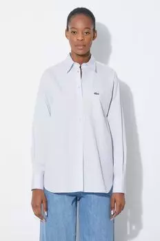 Хлопчатобумажная рубашка Lacoste, синий