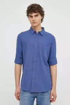 Хлопчатобумажная рубашка Levi's, синий