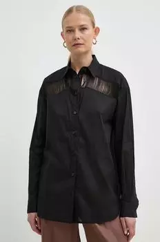 Хлопчатобумажная рубашка Pinko, черный