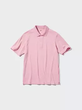 Хлопчатобумажная рубашка поло airism из пике Uniqlo, розовый