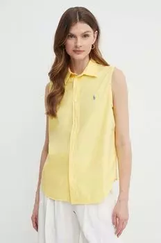 Хлопчатобумажная рубашка Polo Ralph Lauren, желтый