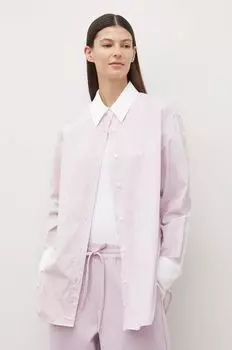 Хлопчатобумажная рубашка Samsoe Samsoe, розовый