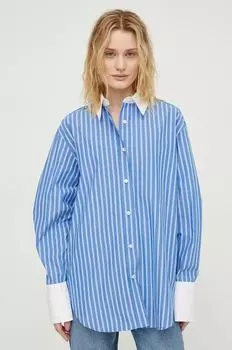 Хлопчатобумажная рубашка Samsoe Samsoe, синий